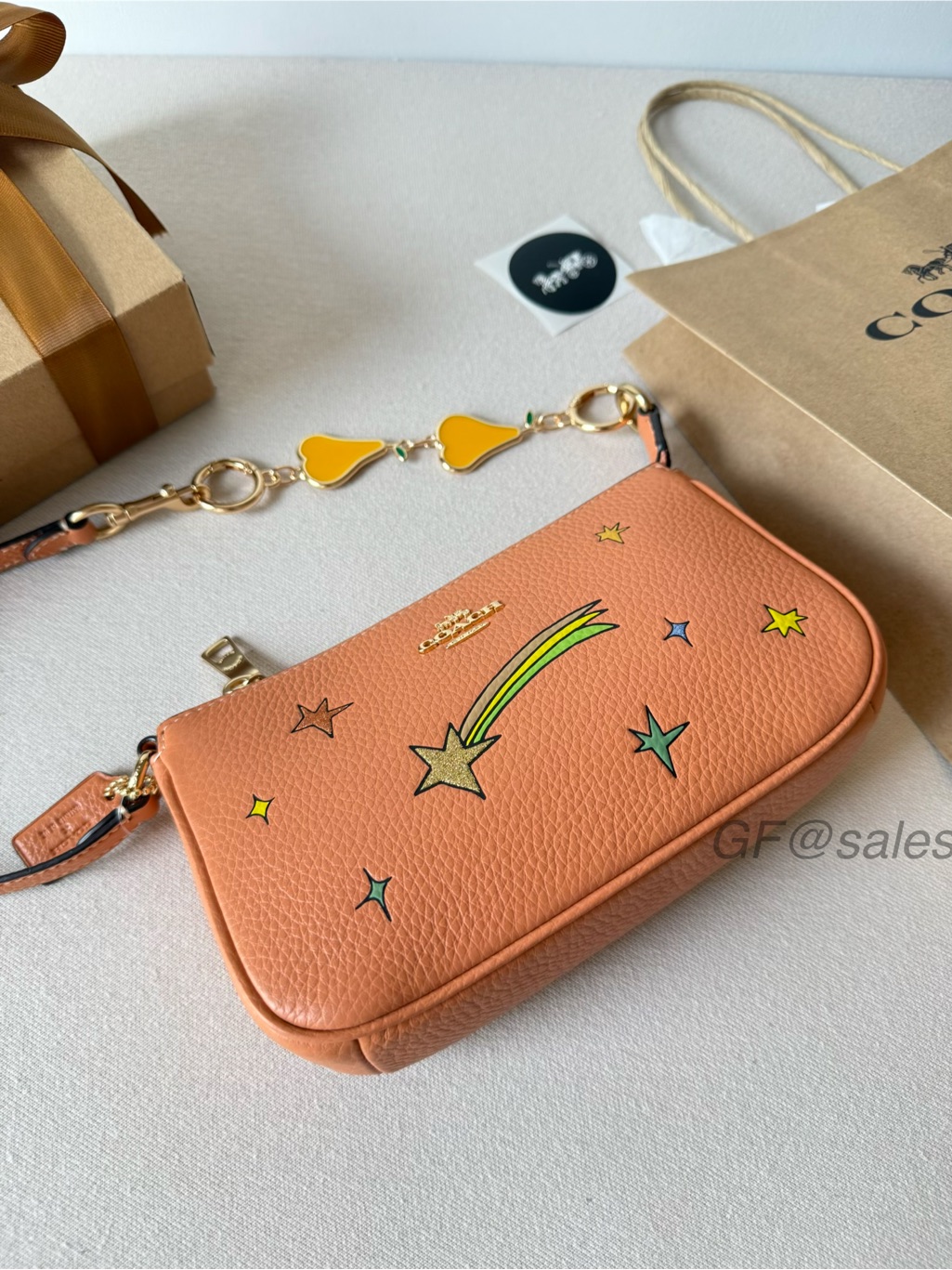 Nwt Coach X Observed Nolita 19 Star Print Wristlet Small Bag Gift Set + Extender